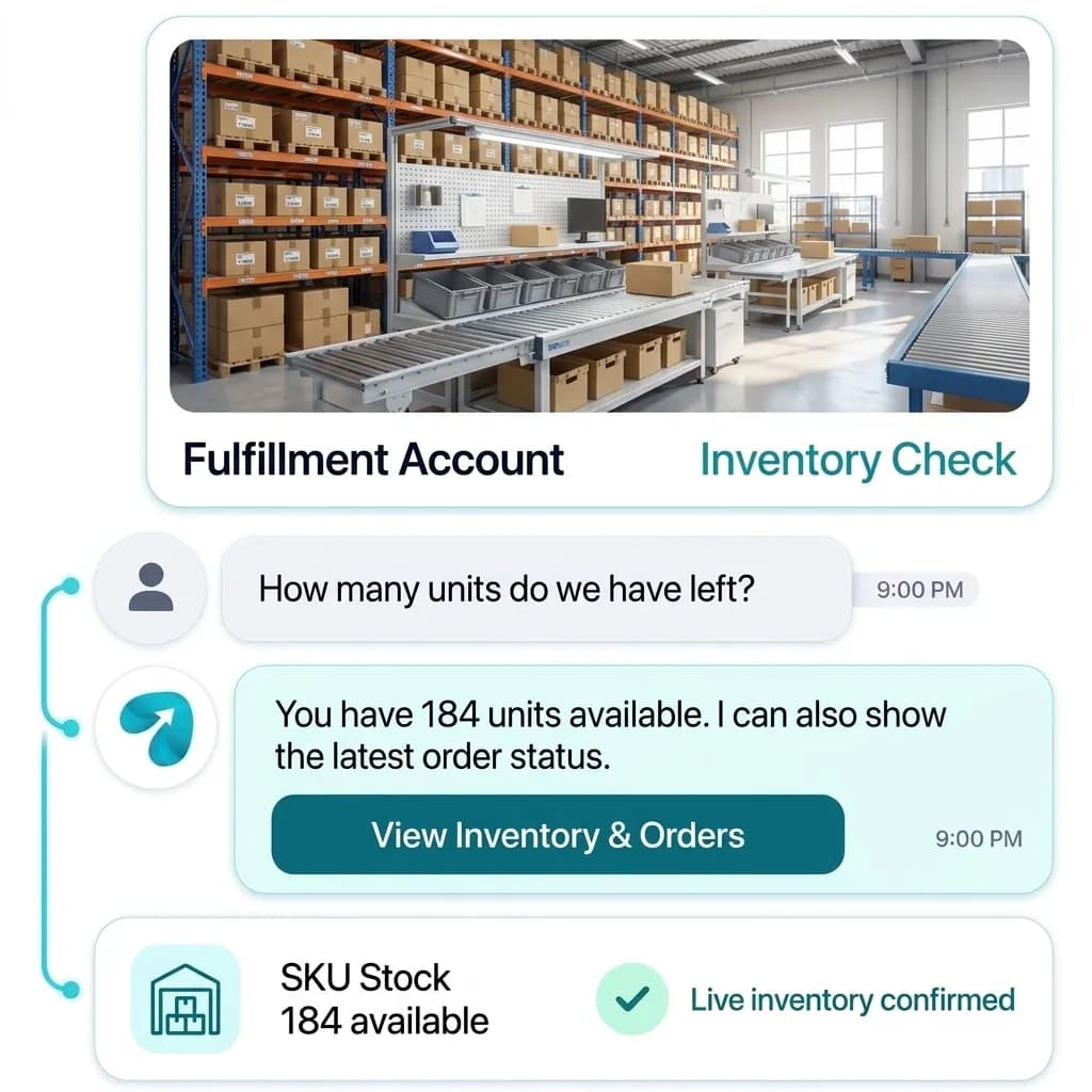 3PL & Fulfillment Automation: a customer question answered and confirmed in a Reflys chat