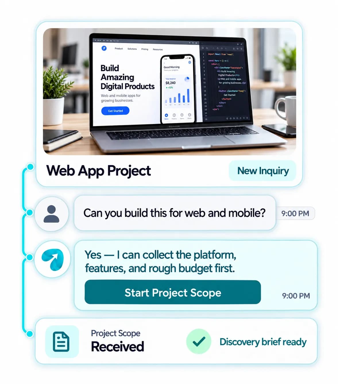 Client Communication Automation for Developers: a customer question answered and confirmed in a Reflys chat