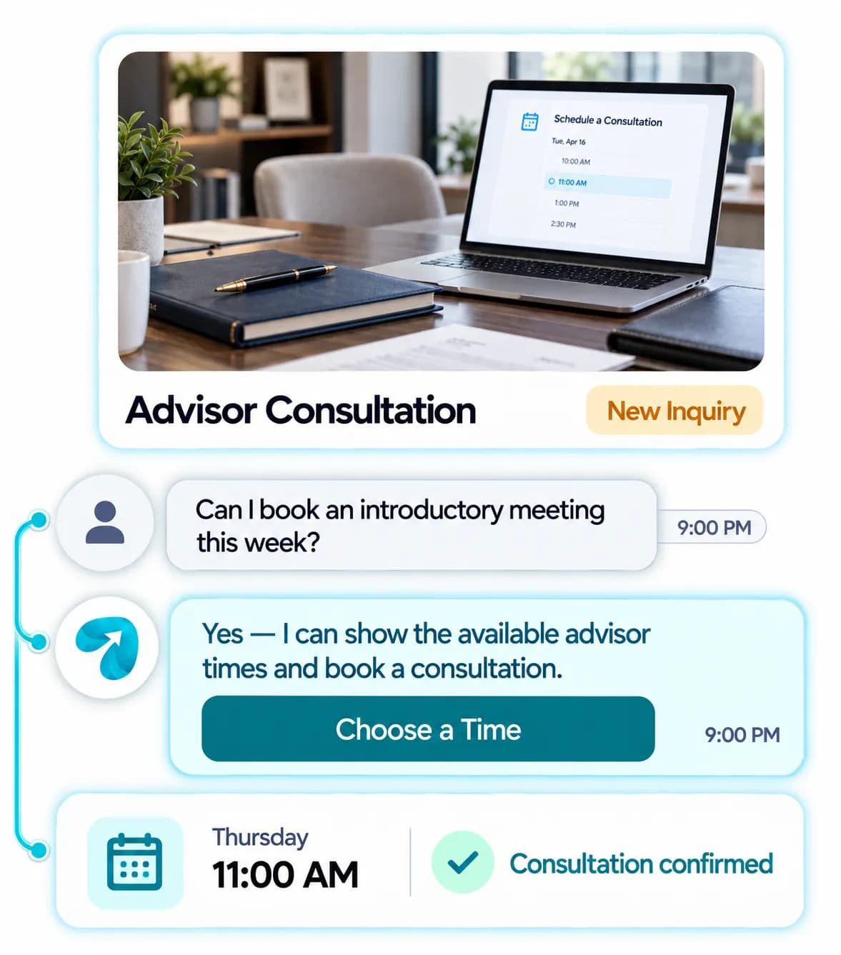 Financial Advisory Firm Automation: a customer question answered and confirmed in a Reflys chat
