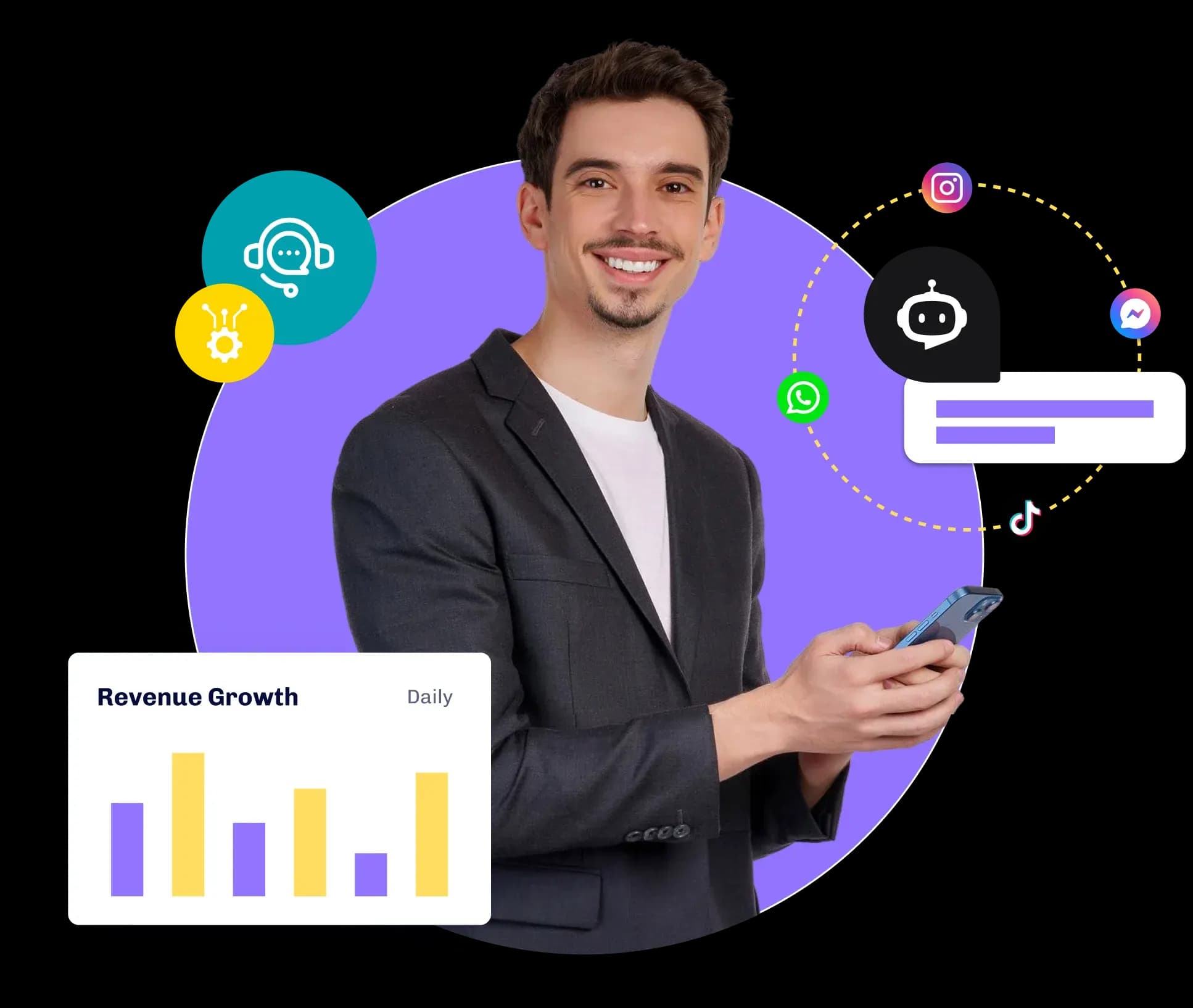 Reflys automation across WhatsApp, Instagram, Messenger and TikTok