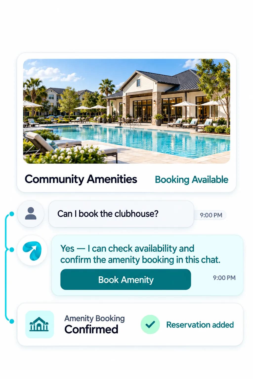 HOA Automation: a customer question answered and confirmed in a Reflys chat