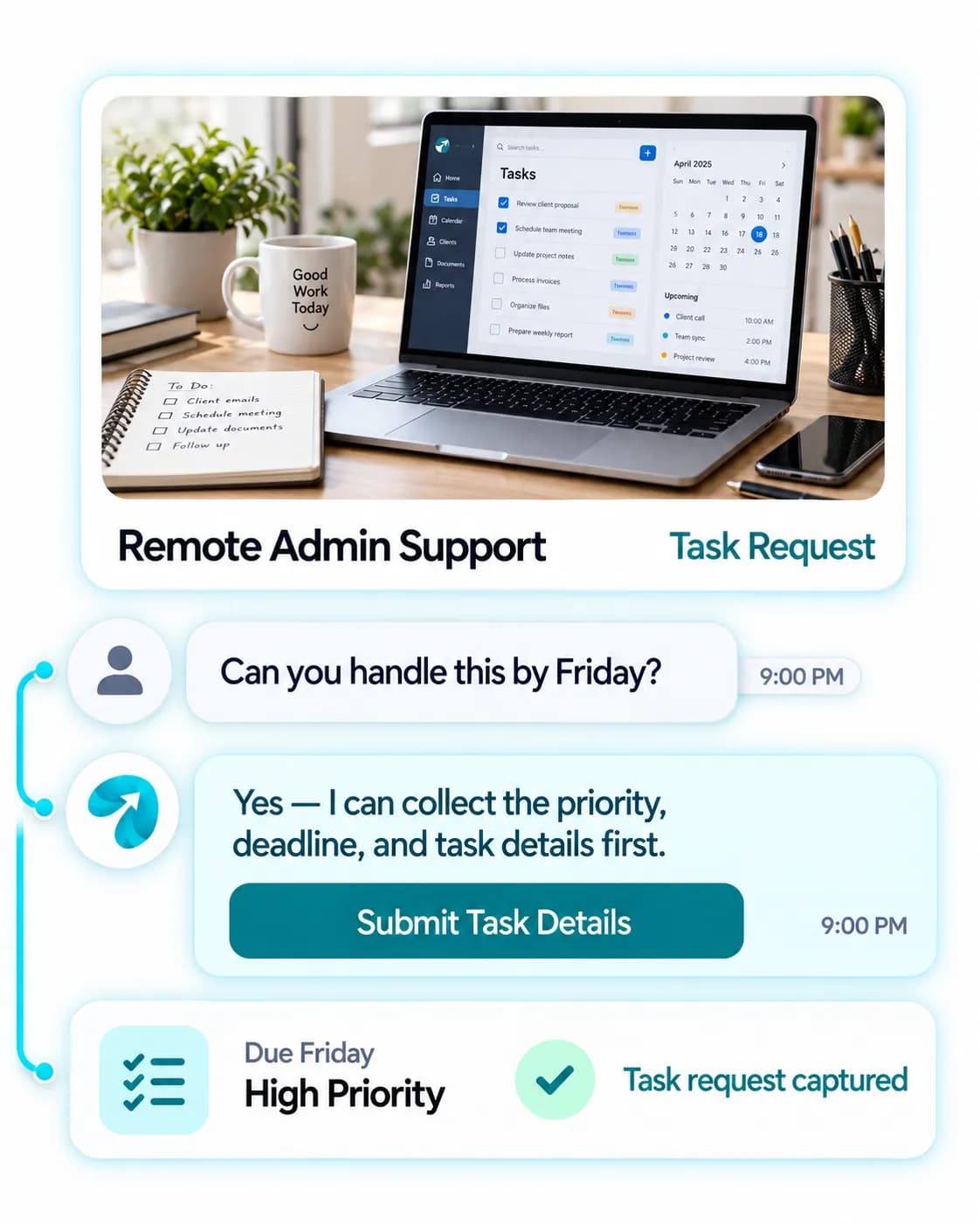 Virtual Assistant Client Management Tool: a customer question answered and confirmed in a Reflys chat