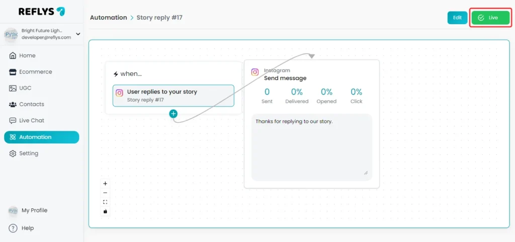 Automate IG Live