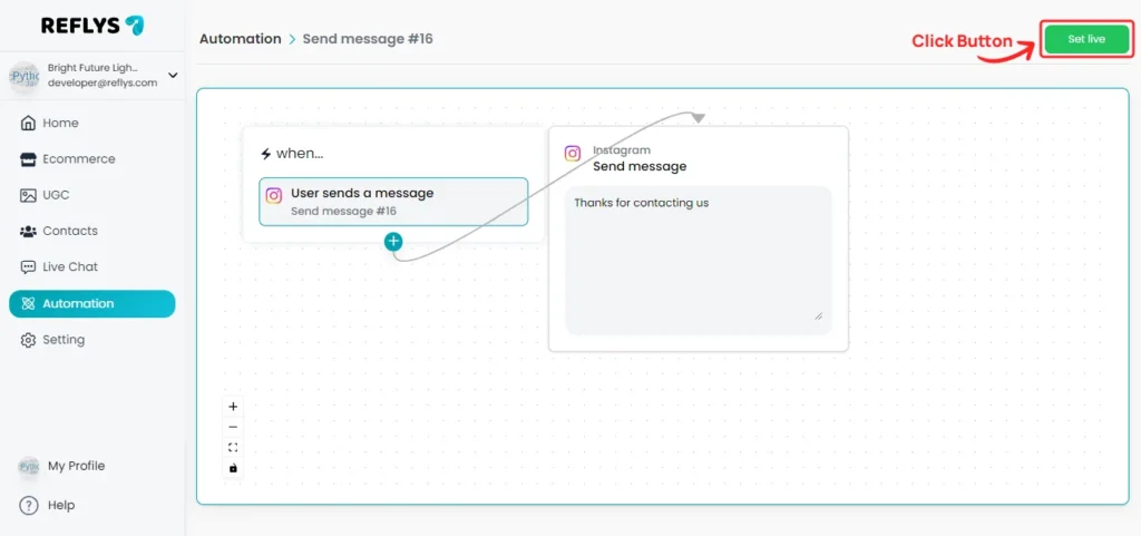 Instagram DM Automation Live