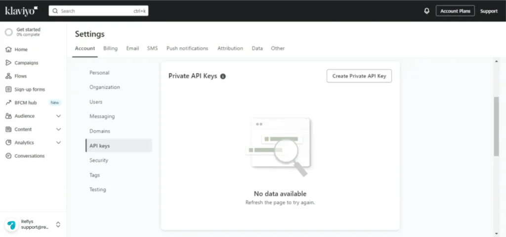API key Creation