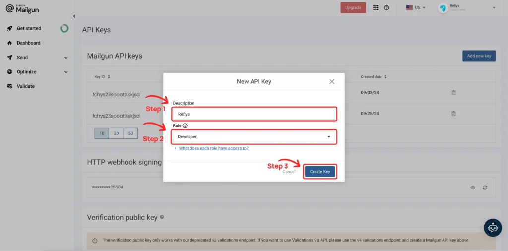 API key Creation