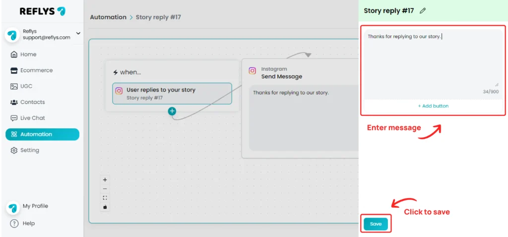Automate Story Replies