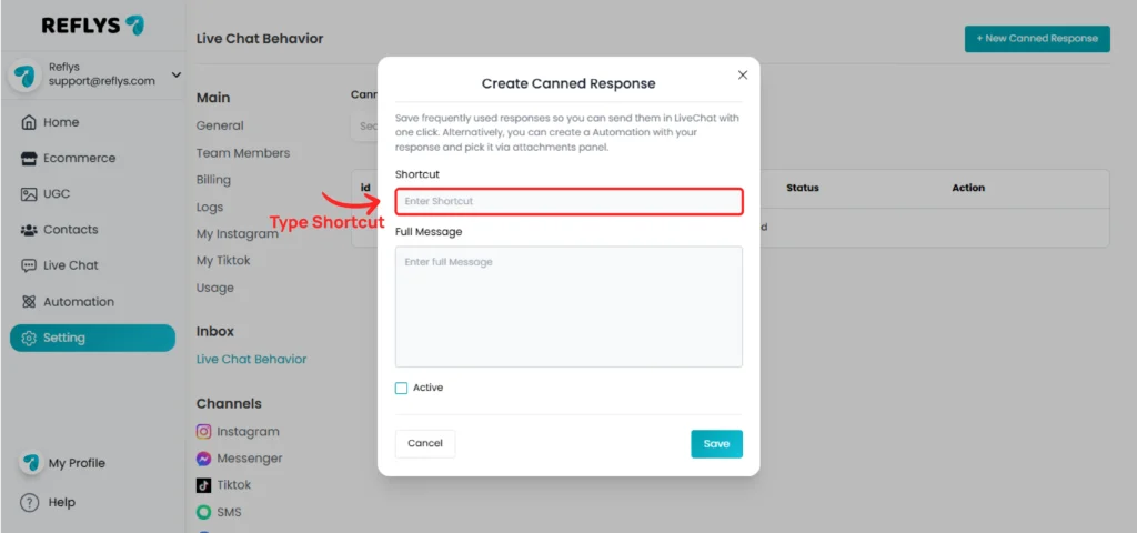 Canned Response Customization