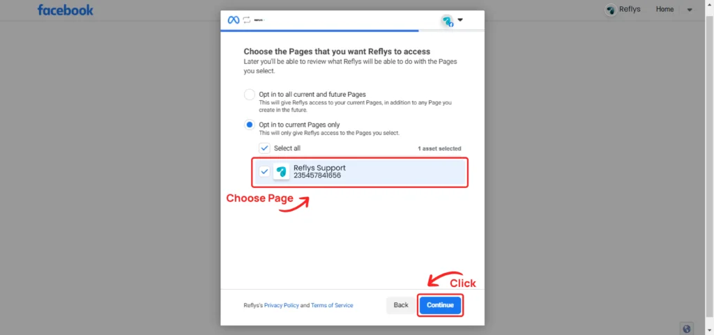 Choose Business Page
