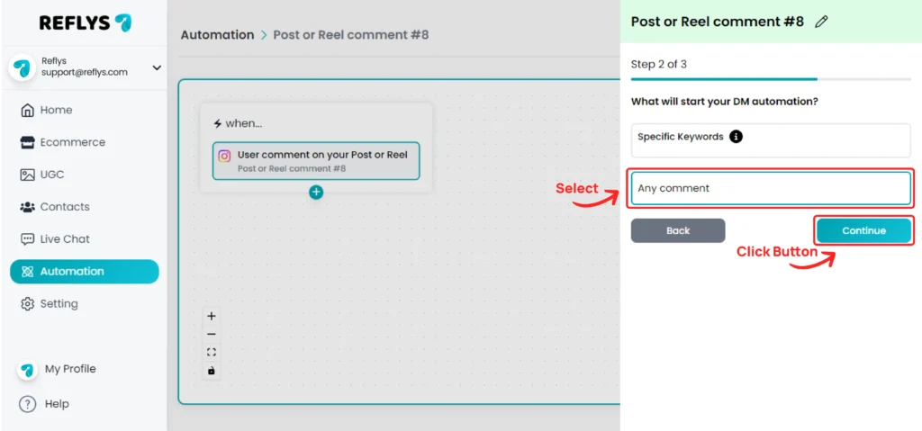 Comment Automation Feature