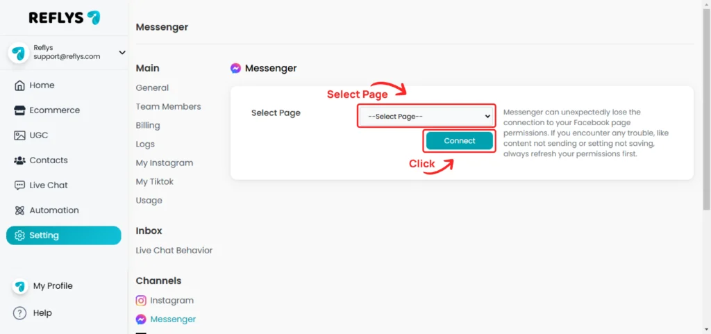 Connect on Messenger