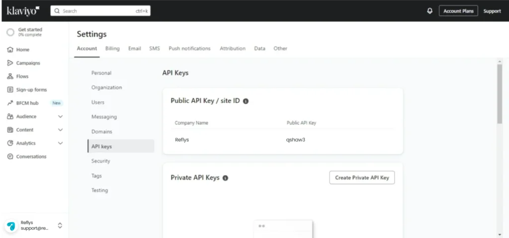 Klaviyo API Keys