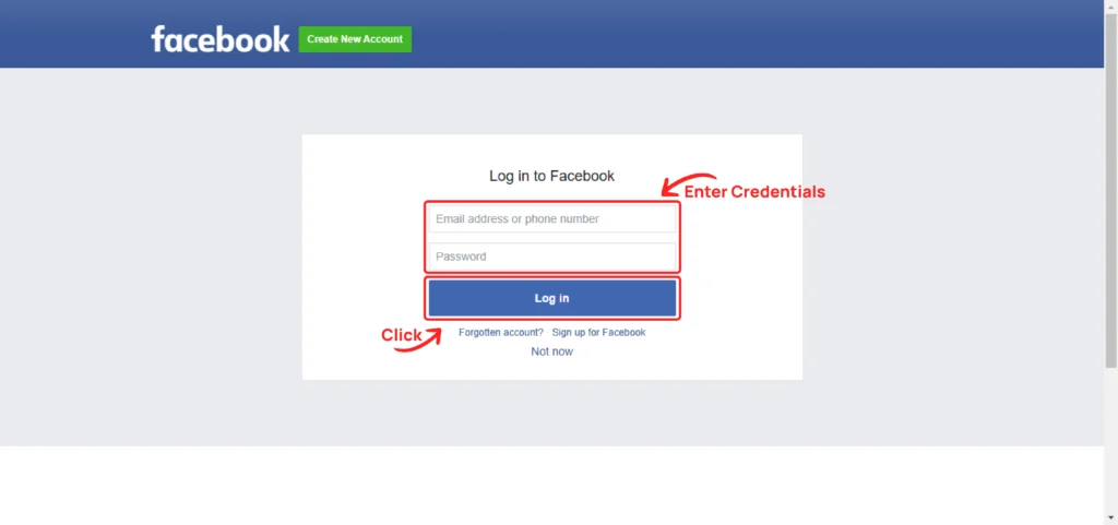 Login Facebook