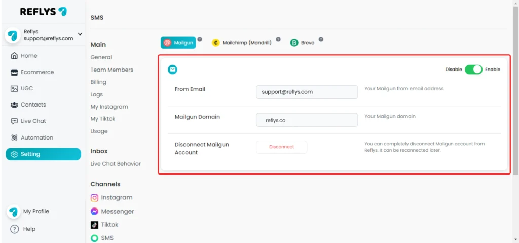 Mailgun Connection Overview