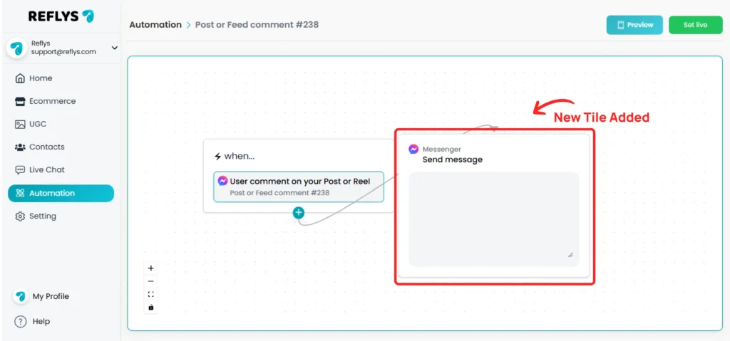 Messenger DM Tile