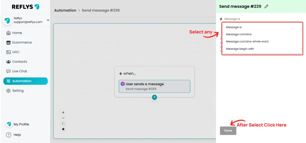Messenger Messages Keywords