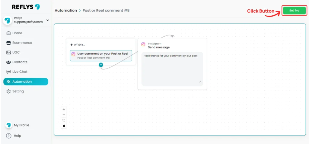 Set Live Automation