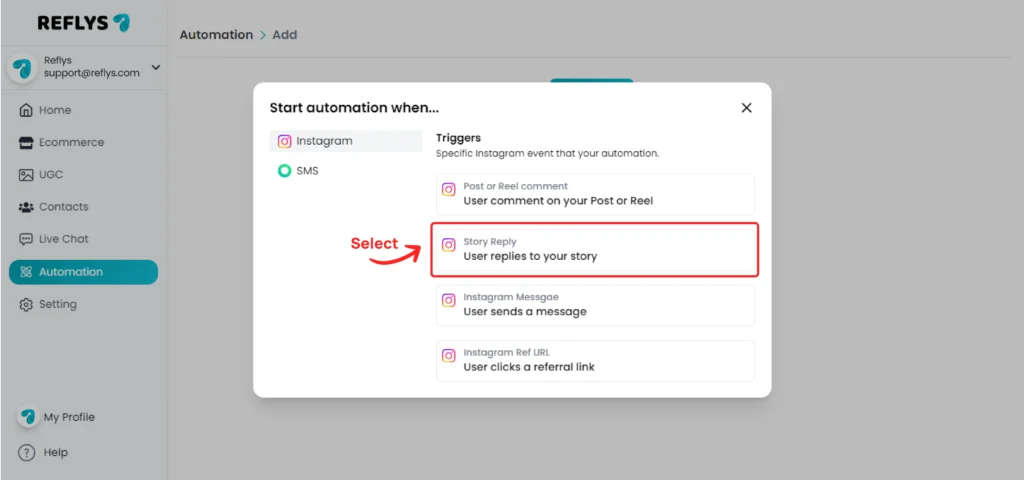 Story Reply Automation