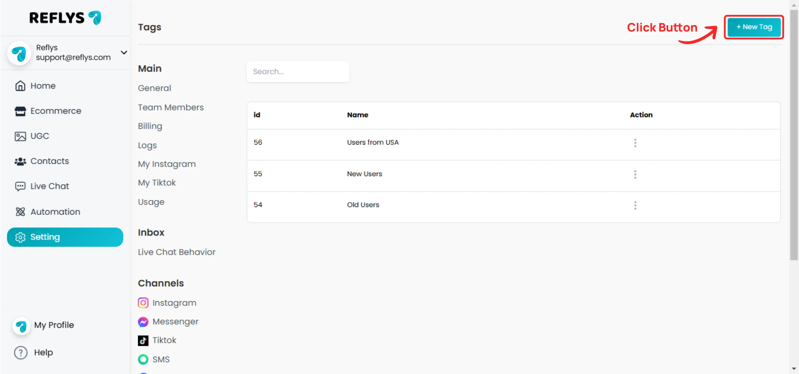 User Tags Illustration